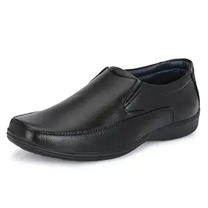 AZZARO BLACK Men's Synthetic Leather Slip-On Casual Shoes,7,Black(for_4642_Black_7)