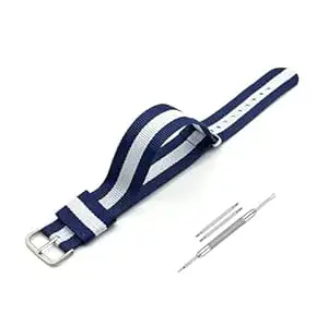Lineon 18mm, 20mm & 22mm Stainless Steel 304 Buckle & Same Colour loop Nylon Vintage Style NATO Watch Strap ONE WAY NATO Nylon STRAP Imported Quality With Pins and Pin Remover Tool (Include)