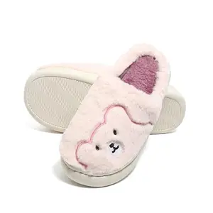 Soft Warm Woolen Eva Slippers For Women And Men Casual Flats Home Footwear Closed Toe Couple Indoor Soft Comfortable Sole Slides (Lpink uk7)