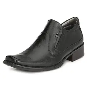 HITZ Men's Black Leather Slip On Formal Shoes - UK 10