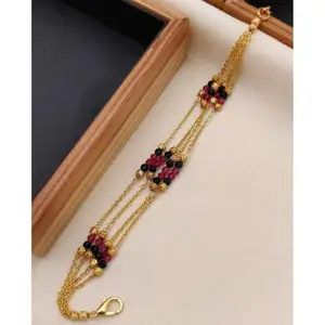 Generic Gold Brass Bracelet for Women | Artificial Beads | Free Size | Bracelets_FS_29s0yz