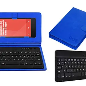 ACM Acm Bluetooth Keyboard Case Compatible with Xiaomi Redmi Note 4g Mobile Flip Cover Stand Study Gaming Blue