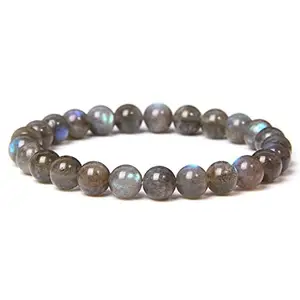 Divine Crystal Treasures Natural Healing Labradorite Crystal Bracelet for Women and Men - AAA Grade Original Healing Gemstone Certified Strechable Bracelet