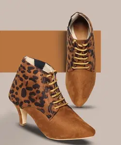 Picktoes PT-L41 Women's Tan Synthetic Leather Casual Heel Sandal