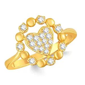 VFJ VIGHNAHARTA FASHION JEWELLERY Vighnaharta valentine day gift valentineday gift for her gift for him gift for women gift for men cz alloy Gold plated Valentine heart love Ring for women and Girls [VFJ1711FRG14]