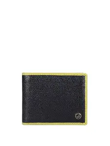 Da Milano Genuine Leather Black Bifold Mens Wallet with Multicard Slot (10176A)