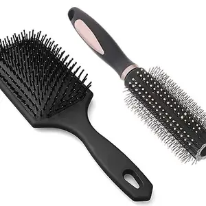 Anti-Static Hair Brushes for Men and Women Adults and Kids Nylon Bristle Pins Massage Roller Brush Blow Dry Detangle Hairbrush Comb for All Hair Types Styling Wet or Dry