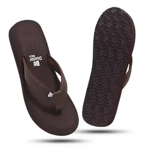 Doctor Walk Flip Flop for Women | Soft Comfortable | Breathable | Fashionable | Stylish | Trendy | Super soft | Lightweight | Anti-Slip Sole | Indoor & Outdoor | (DW-30) (Brown-8)