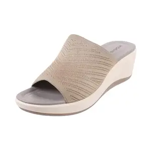 Mochi Women Beige Casual Synthetic Sandals Uk/7 Eu/40 (34-217)