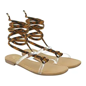 Shoetopia Women's Zebra Casual Outdoor Comfortable Trendy Flats, Tan - EU41