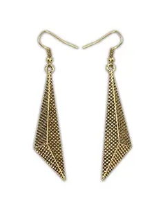 Hot And Bold Women's Gold Plated Alloy Ethnic Dangling Earring, Gold