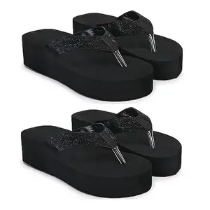 Duosoft Extra Soft Ortho Slippers for Women (21-SimmerBlack and 0(21-Black-04) Black 4 Kids UK 021-Black-04)
