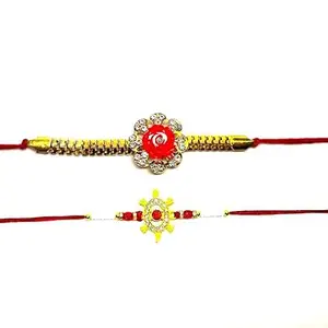 Tortoise With Rudraksha Rose Rakhi For Brother