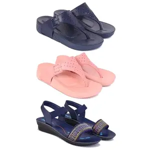 Women's Comfortable Sandal,Casual Lightweight Sandal for Everyday Wear | (COMBO-3)-1985-1986-1935-5-EURO-36