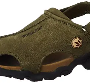 Woodland Men's Olive Green Leather Sandal-10 UK (44 EU) (OGD 0350107NW)