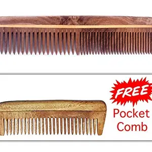 BOXO Handmade Wooden Comb For Hair Growth, Antidandruff Neem Comb For Men & Women, Pack of 1 (M1)