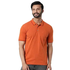 Indian Terrain Solid Cotton Blend Regular Fit Mens T-Shirt (Brown, Medium)