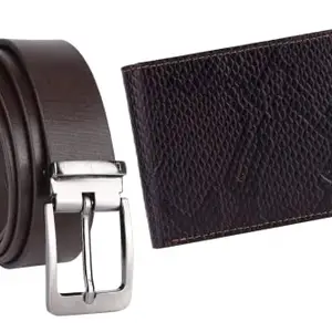 URBAN LEATHER Gift Hamper for Men | Genuine Leather RFID Wallet and Genuine Leather Belt Men's Combo Gift Set Combo Leather Gift for Men(BEL40BR-MW1101BR)