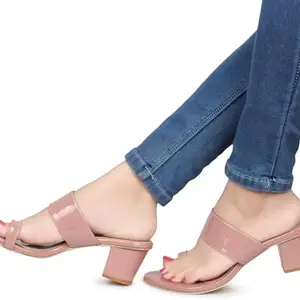 Picktoes SC-R-373 Women's Pink Synthetic Leather Casual Heel Sandal
