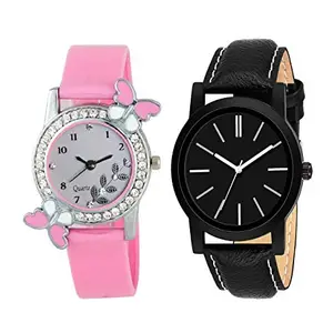 RPS FASHION WITH DEVICE OF R Analogue Black Dial Women's & Men's Couple Watch