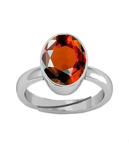 Gemscom 7.45 Ratti Gomed Stone Earthmine Unheated And Untreated Hessonite Loose Gemstone 6.95 Carat Adjustable Ring for Women's and Men's (Lab - Approved)