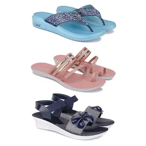 Trendy Open-Toe Sandals for Women – Soft Padded Footbed, Summer Wear | (COMBO-3)-1888-1944-1972-6-EURO-37