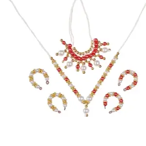 Myindicraft Laddu Gopal Mala Set (8 cm) Colored Pearls Necklace Set for Ladoo Gopal God Idol - Pack of 4