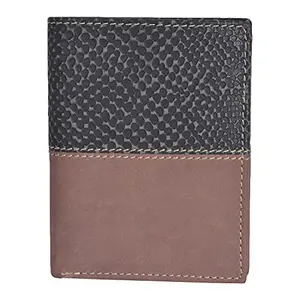 Leatherman Fashion LMN Genuine Black Brown Leather Unisex Wallet (7 Card Slots)