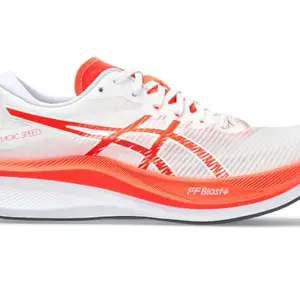ASICS Womens Magic Speed 3 White/Sunrise Red Running Shoe - 5 UK (1012B652.100)
