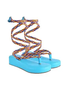 Shoetopia Classic Printed Multicolored Strap Gladiators For Women & Girls /UK8-EU41