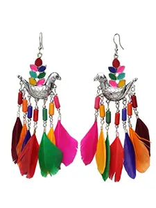 Shining Diva Fashion Latest Stylish Oxidised Feather Earrings for Women and Girls (11232er)