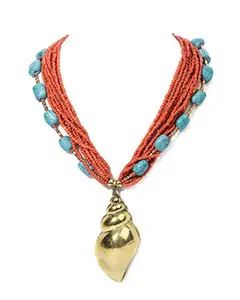 Gempro Seed Beads Tibetian Design Pendant Necklace for Women