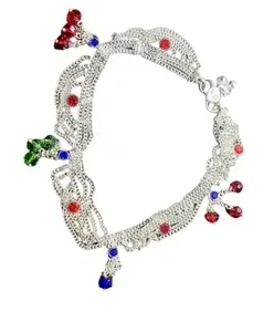 Indian Traditional White Metal Anklets Payal Pair for Women (0089)