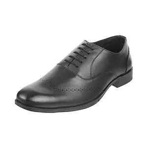 Metro Men Black Lace-up Leather Shoes UK/8 EU/42 (19-218)