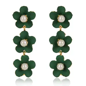 Shining Diva Fashion Latest Traditional Earrings for Women and Girls (Green) (10319er)