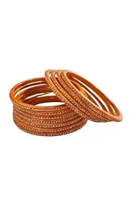 HOUSE OF BANGLEZ Designer Stone Embellished Bangles Set for Women Elegant Traditional Bangles Set of 12
