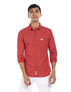 U.S. POLO ASSN. Men's Slim Fit Shirt (UDSHT0065_Red_M)