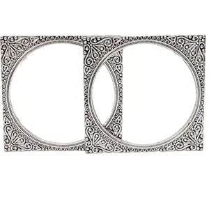 Total Fashion Lookalike Handmade German Silver Oxidised Bangle Set Kadaa for Women