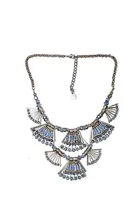 A V Enterprises Antique Gold-Toned & blue Embellished Necklace For Women and girls