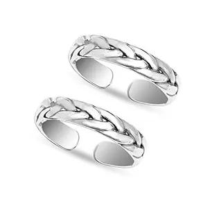 Amazon Brand - Anarva Women's Curb Design Toe-Ring in 925 Sterling Silver BIS Hallmarked