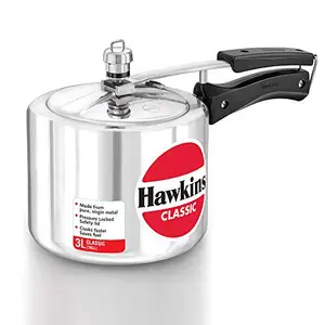 Hawkins Classic 3 Litre Aluminium Inner Lid Pressure Cooker, Tall Design Cooker, Best Cooker, Silver (CL3T) price in India.