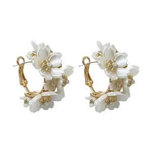 YouBella Fashion Jewellery Celebrity Inspired Stylish Pearl Earings Earrings for Women and Girls (Gold) (YBEAR_33388)