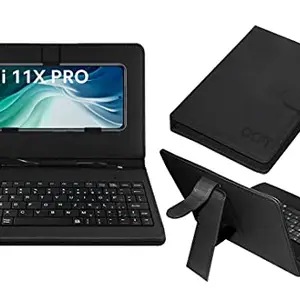 ACM Keyboard Case Compatible with Mi 11x Pro Mobile Flip Cover Stand Direct Plug & Play Device for Study & Gaming Black