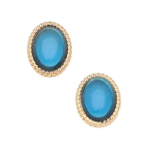 SOHI Blue Designer Studs earrings for women, Gold Plated, cute earrings for girls, fancy earrings for women, fashion jewellery for women, Light Weight(7530)