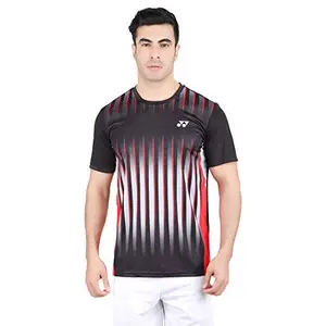 YONEX RM-S092-1704-LS19-S Polyester Badminton Choice of Champion Series T-Shirt, m, (HIGH Risk RED/Turkish SEA)