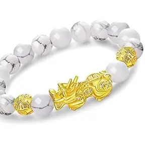 ASTROGHAR Pi Yao Pi Xiu Natural Howlite Crystal Bracelet For Protection & Prosperity