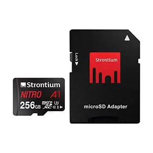 Strontium Nitro A1 256GB Micro SDXC Memory Card 100MB/s A1 UHS-I U3 Class 10 with High Speed Adapter for Smartphones Tablets Drones Action Cams (SRN256GTFU3A1A) price in India.