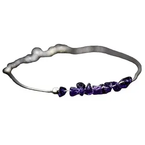 LKBEADS Amethyst Bracelet with Silver Plated Clasp – 3-5mm Nugget Tumble Beads – Smooth Cut – 7 inch – Healing, Fashion, Gift, Spiritual, Yoga|LK_STACK_00229