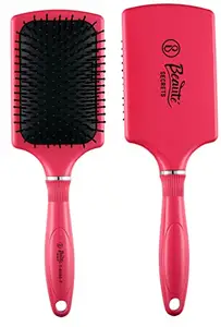 Beauté Secrets Large Paddle Hair Brush Gently Detangles Stubborn Knots, Reduce Breakage & Split Ends, Reduces Frizz, Adds Shine, Child-Friendly, For All Hair Types, Pink (Nylon)