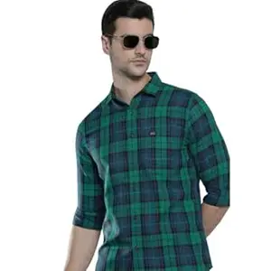 The Indian Garage Co Men Slim Fit Checkered Full Sleeves Spread Collar Casual Shirt